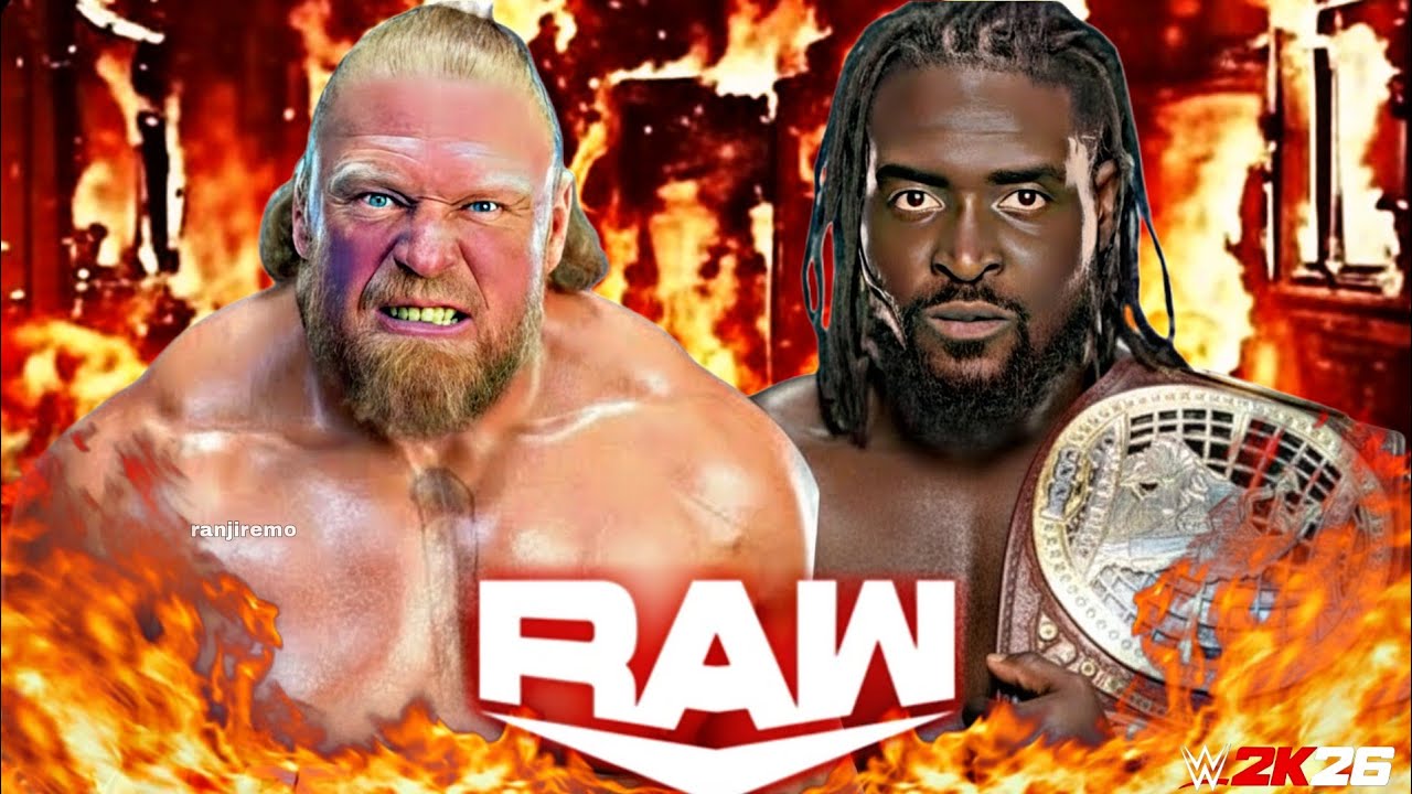 Брок Леснар против Оба Феми, WWE Raw, Netflix, 17 марта 2026 года, симуляция WWE2K25 — полный матч.