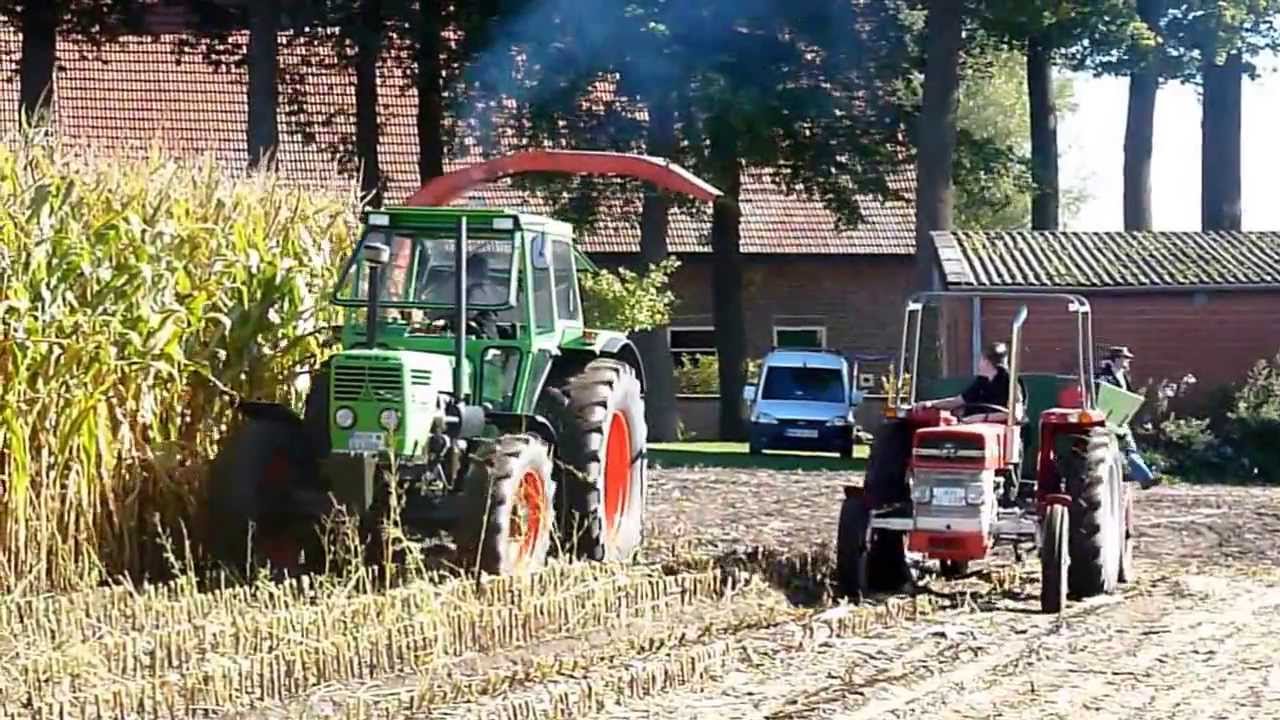 Deutz 13006 u. 6005 A, Fahr FH 900, Oldtimerhäckseln Epe - mais hakselen - corn chopping