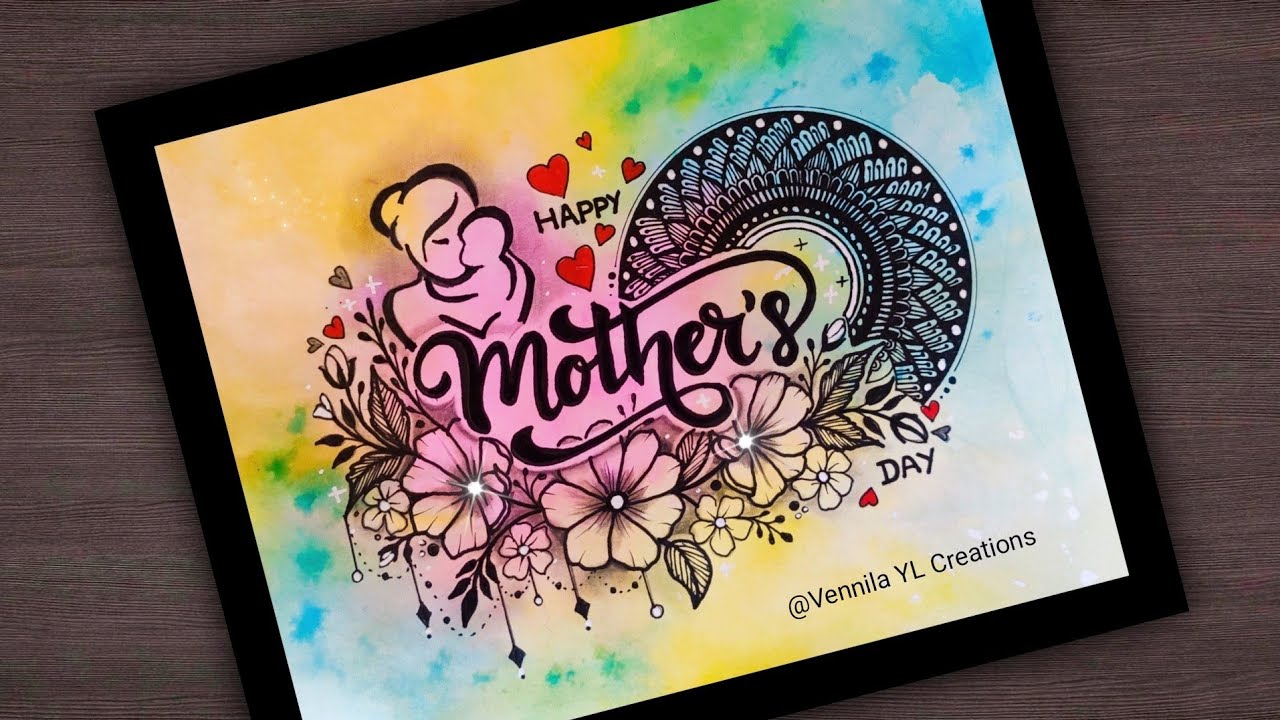 Mother's day drawing|Mother's day mandala art|How to draw mother's day art @VennilaYLCreations