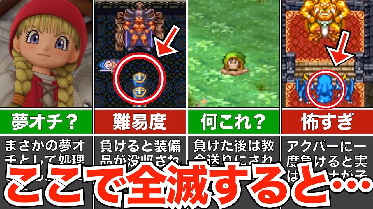 全滅した時にだけ見ることができるレアイベント【歴代ドラクエ】