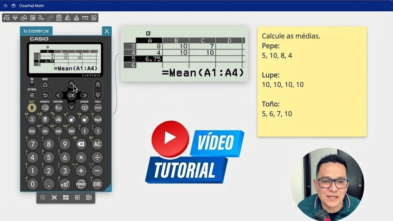 Como calcular a média no Excel usando calculadora Casio