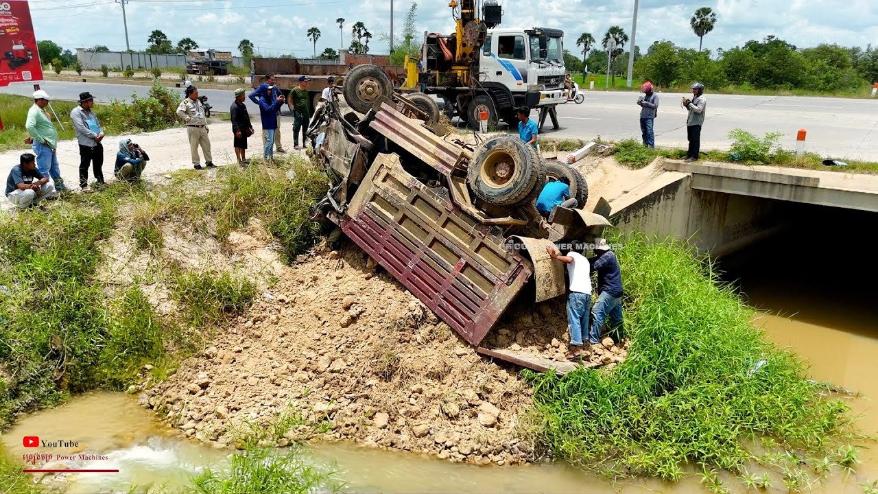 Difficult And Thrilling! Human​ Skills Thinking Together​ Recovery Truck 2tan Successful​ & Caution!