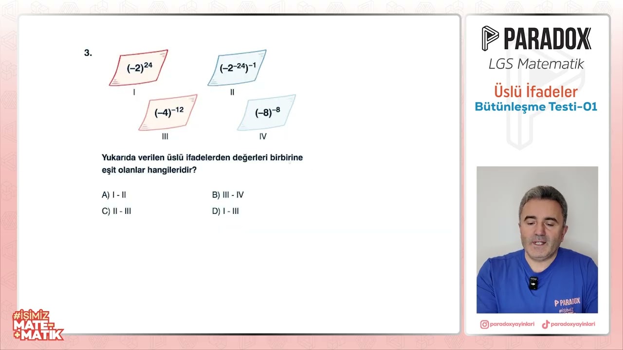Üslü İfadeler-Bütünleşme Testi 01