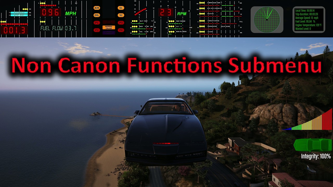 Knight Rider Mod Menu  - Non Canon Functions Submenu