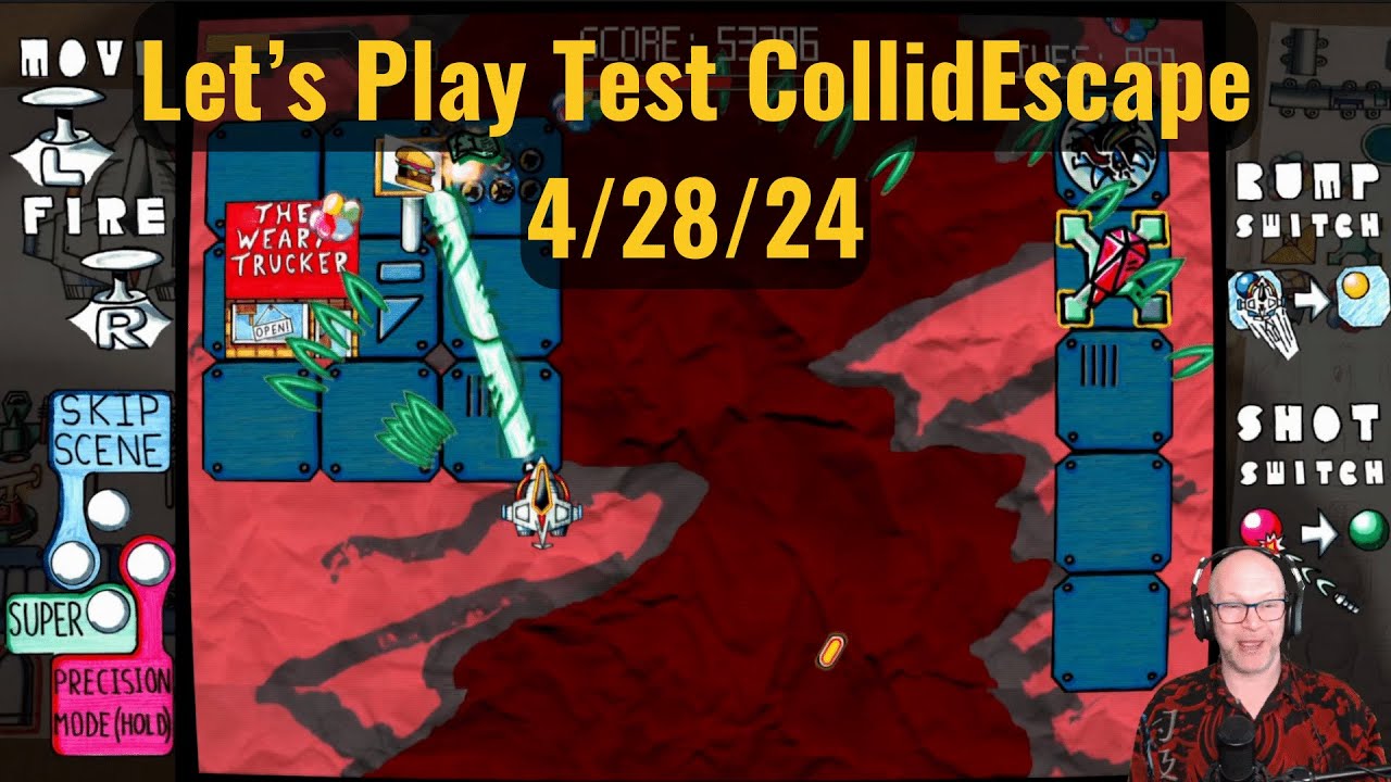 Let's Play Test CollidEscape by Andy Roseby, a tactical cute'em up shump in early development