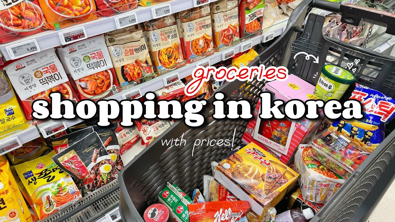 shopping in korea vlog 🇰🇷 grocery food haul with prices 🍓 matcha icecream, snacks unboxing