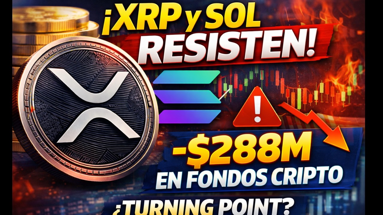 📉 XRP y SOL mantienen el mercado pese a -$288M en salidas de fondos cripto