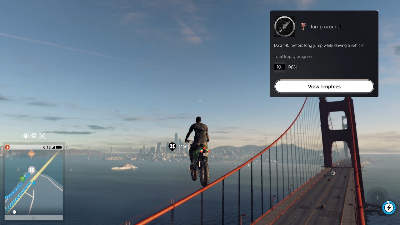 Watch Dogs 2 - Jump Around Trophy (Do a 140 meters long jump while driving a vehicle)