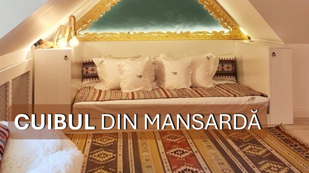 Mansardă amenajată în stil rustic românesc la Sinaia
