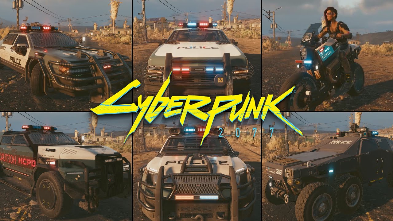 Showcase of EMERGENCY VEHICLES in CYBERPUNK 2077 (2020)