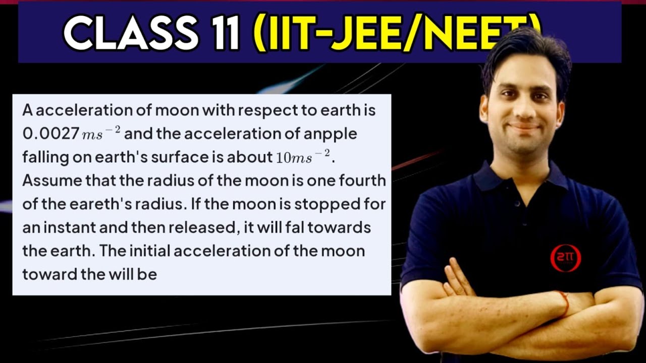 A acceleration of moon with respect to earth is 0.0027 m/s² and the acceleration of an apple falling