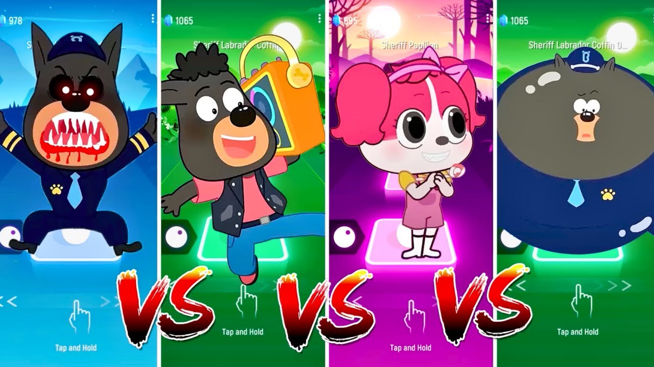 Sheriff Labrador Team 🐾🆚️ Sheriff Labrador Exe Team 👮‍♂️💥 Who Is the Best? 🎯  #tileshop #coffindance