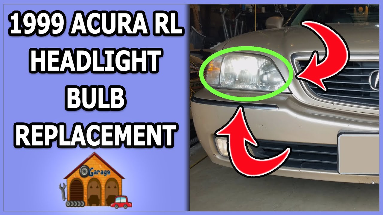 Замена лампы в фарах Acura RL 1999 года