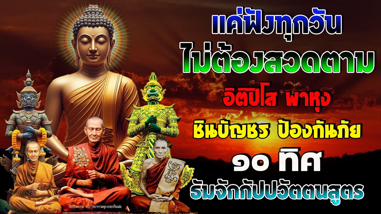 อิติปิโส พาหุง ชินบัญชร ป้องกันภัย ๑๐ ทิศ 🙏 มหาเมตตาใหญ่ ยอดพระกัณฑ์ไตรปิฎก ธัมจักกัปปวัตตนสูตร