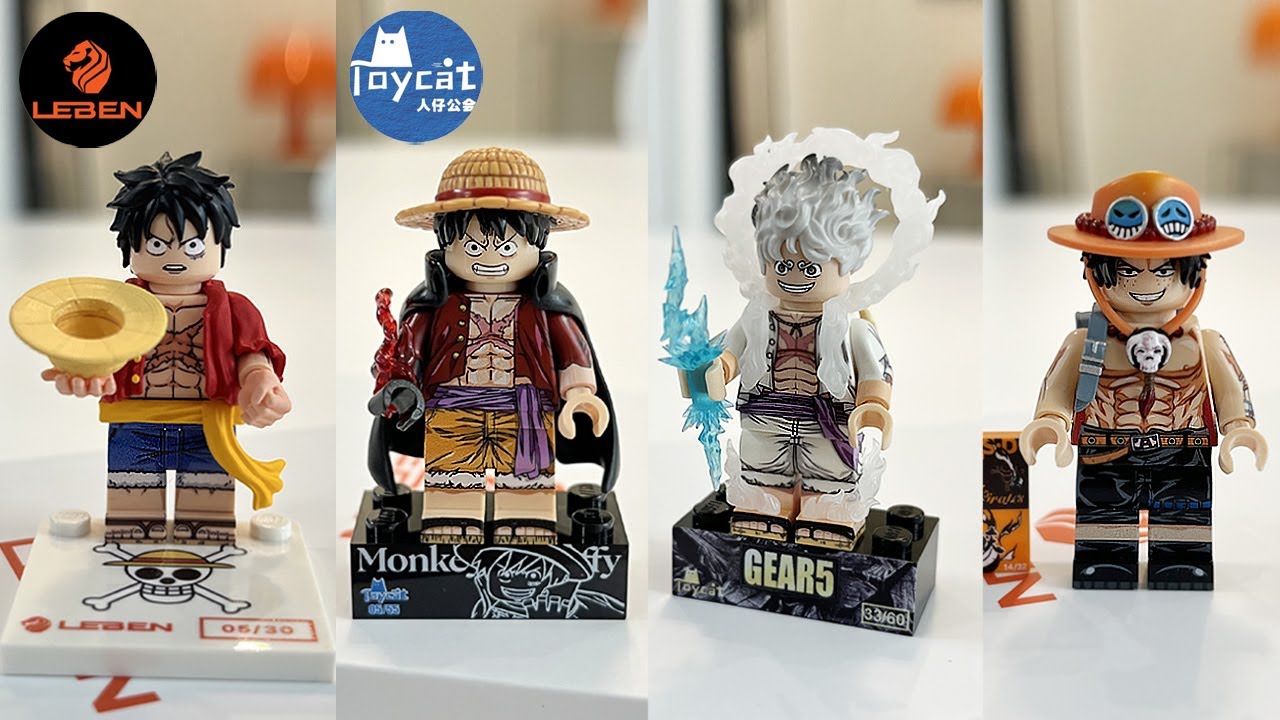 원피스 레고 커스텀 미니피규어 토이캣 니카, 루피, 에이스 & 레벤 신작 루피 | Legocustom minifigures toycat Nika, Ace & leven Luffy
