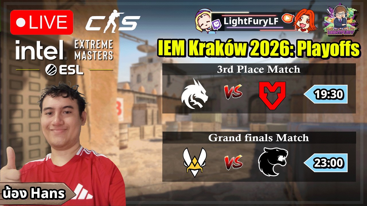 🔴[CS2] ดูแข่ง Spirit⚔️MOUZ (ฺBo3)/Vitality⚔️Furia (ฺBo5)🏆 IEM Kraków 2026 Playoff Grand Final Day 10