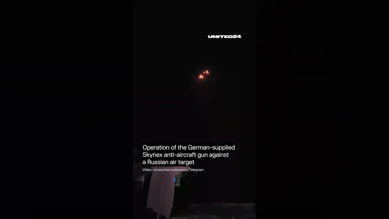 Ukrainian Air Defense Use German Skynex Anti-Aircraft Gun Against Russian Air Targets #warinukraine