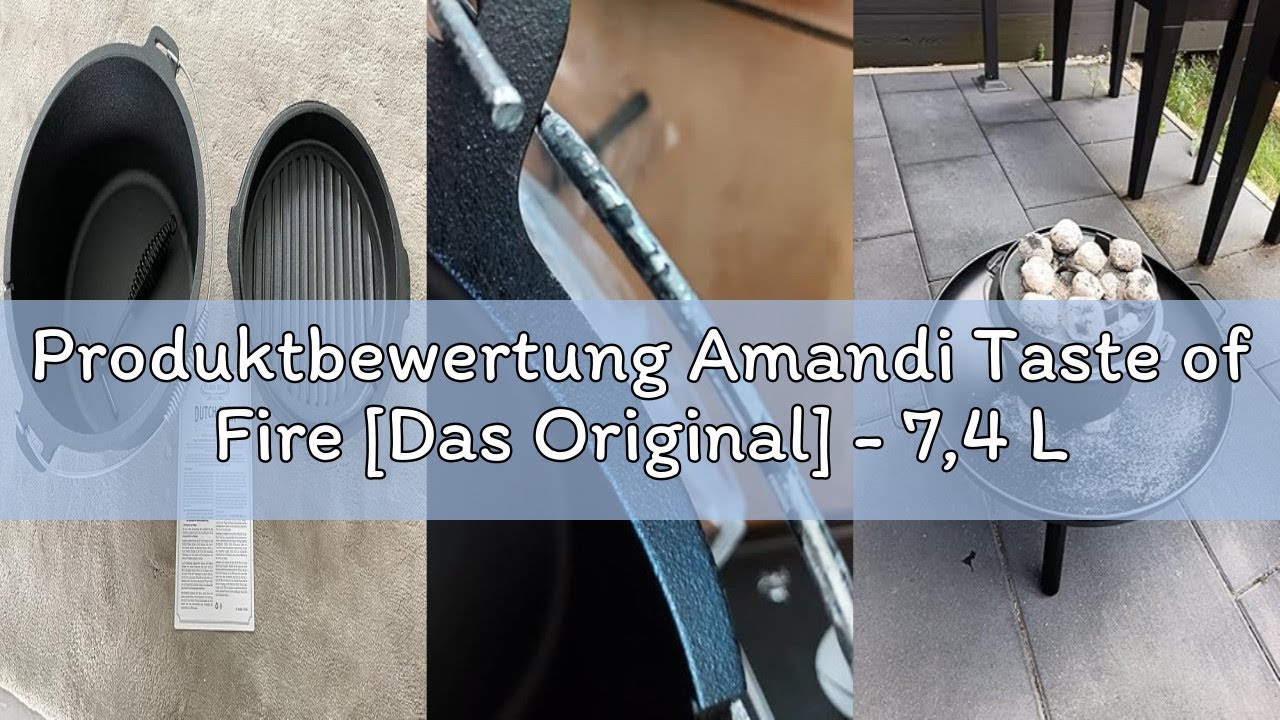 Produktbewertung Amandi Taste of Fire [Das Original] - 7,4 Liter Dutch Oven Set mit Standfüßen & 1,8