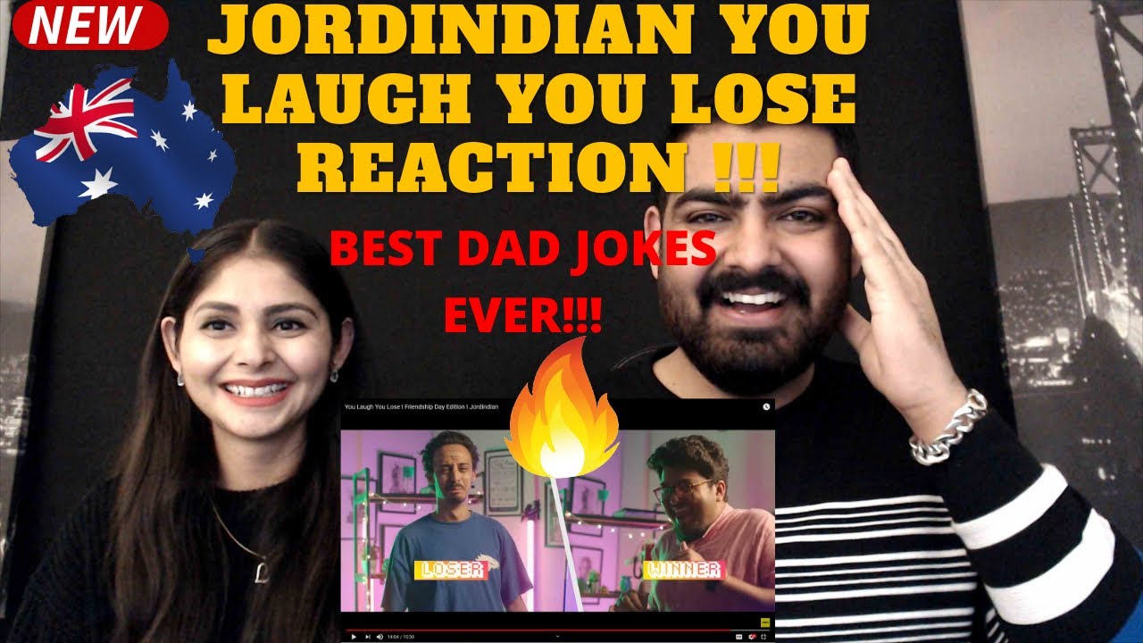 JORDINDIAN YOU LAUGH YOU LOSE Reaction by an AUSTRALIAN Couple | Friendship Day Edition | DAD JOKES!