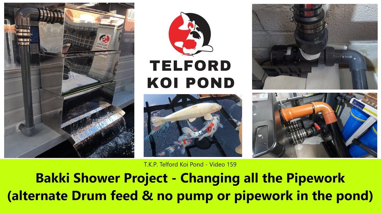 Telford Koi Pond - no.159 - Bakki Shower Project - Changing the Pipework to use Purge as Feed. #koi