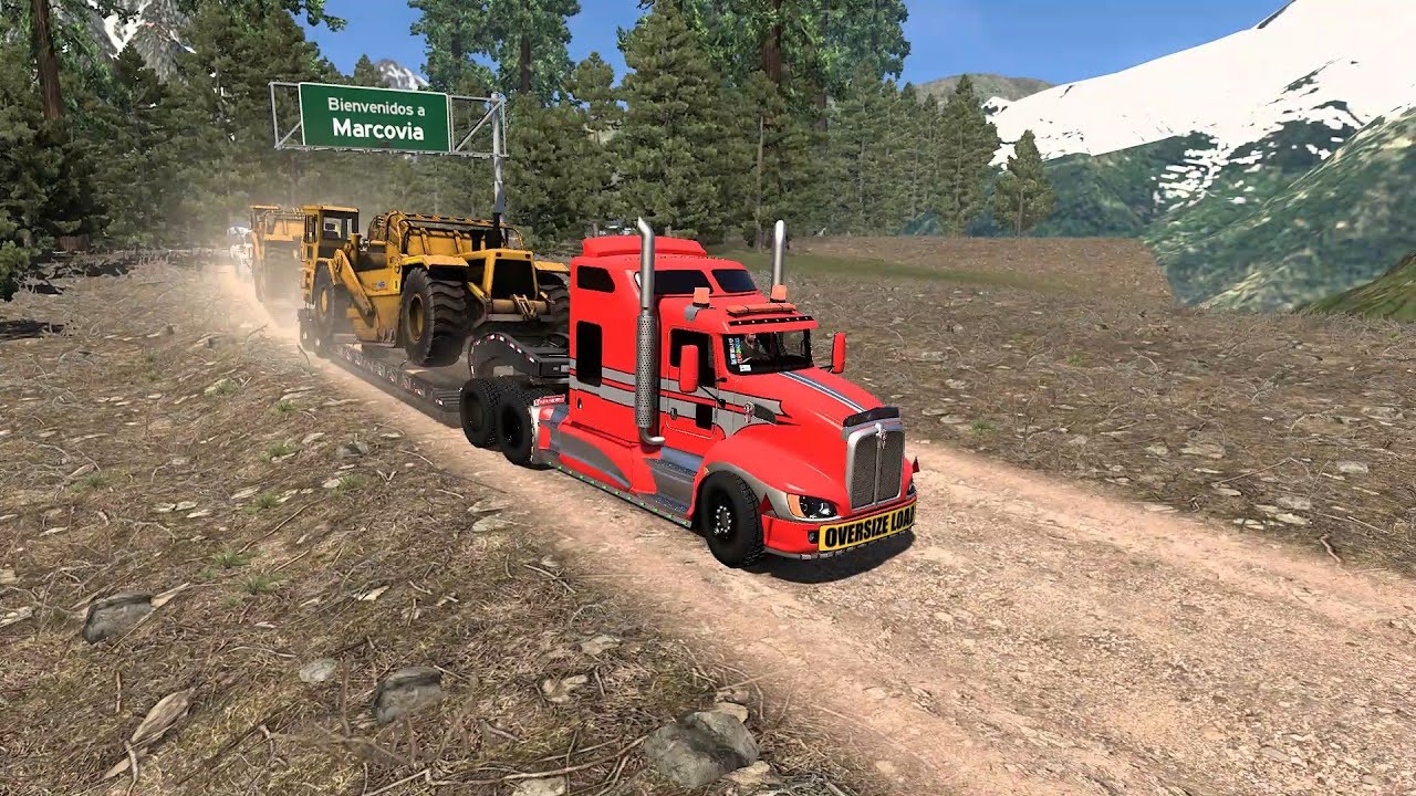 Truck: KenworthT660. Trailer: Doble Lowboy. Carga: Mototraila - ATS 2026 01 27 01 59 25
