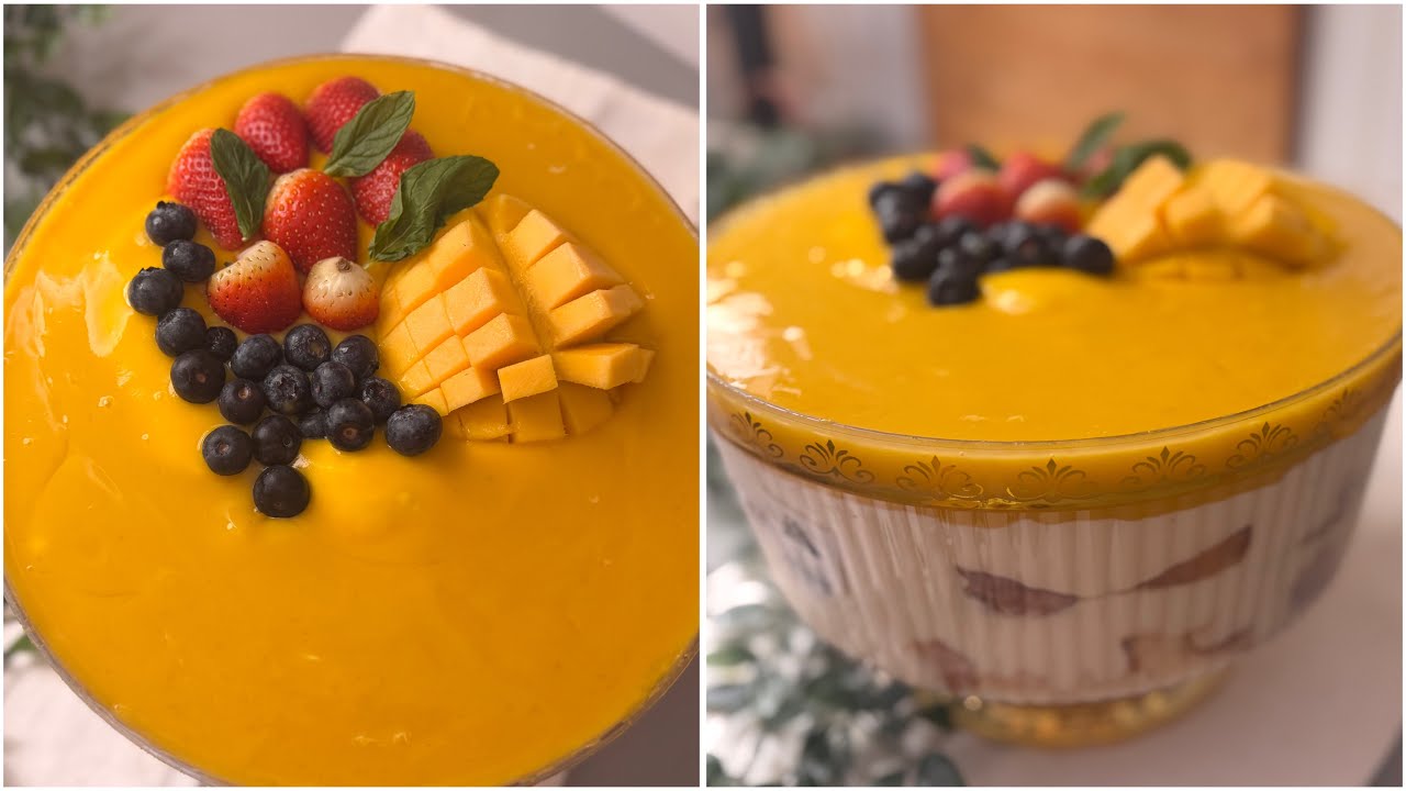 حلا المانجو السهل والسريع | ألذ حلا مانجو بدون تعب 🥭بارد وخفيف | مناسب للضيافة والمناسبات 😍