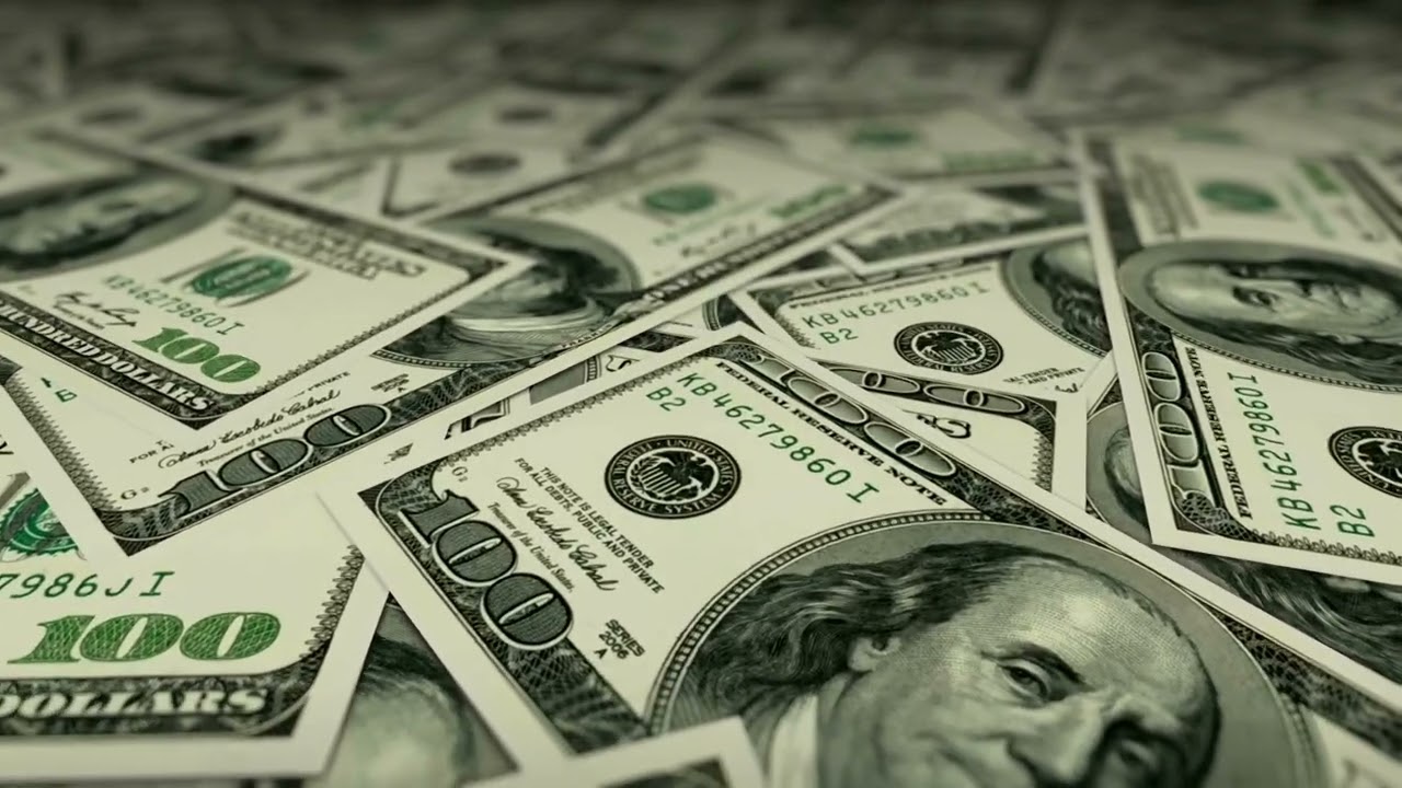 US dollar falling green screen video/ US dollar video/ TOP VIDEO 2022