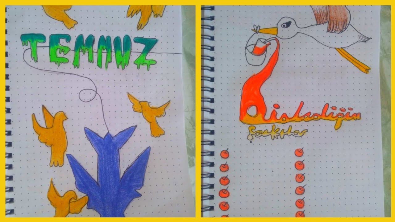 TEMMUZ AYI T&Uuml;RK&Ccedil;E BULLET JOURNAL YAPIMI 🐦