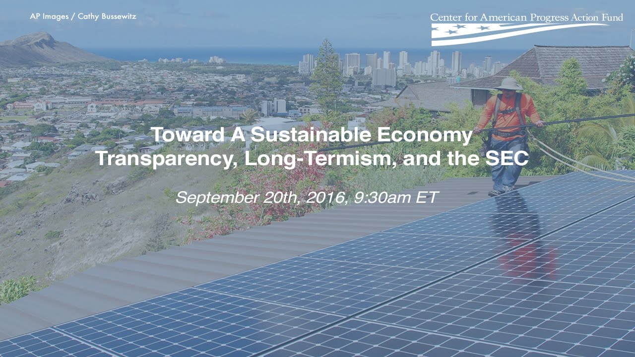 Toward A Sustainable Economy