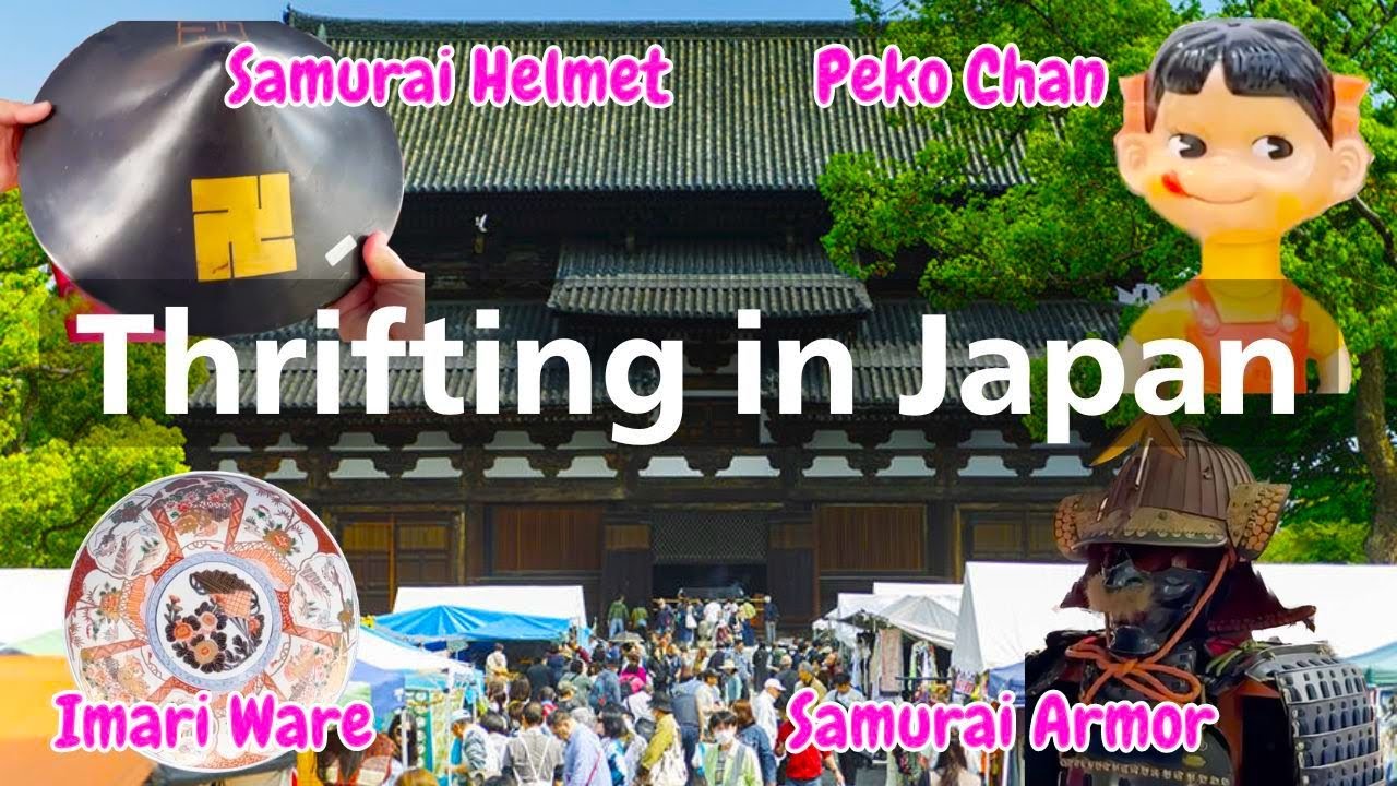 Thrifting In Japan 🇯🇵, Antique Shopping at Toji Temple, Kyoto Travel Vlog