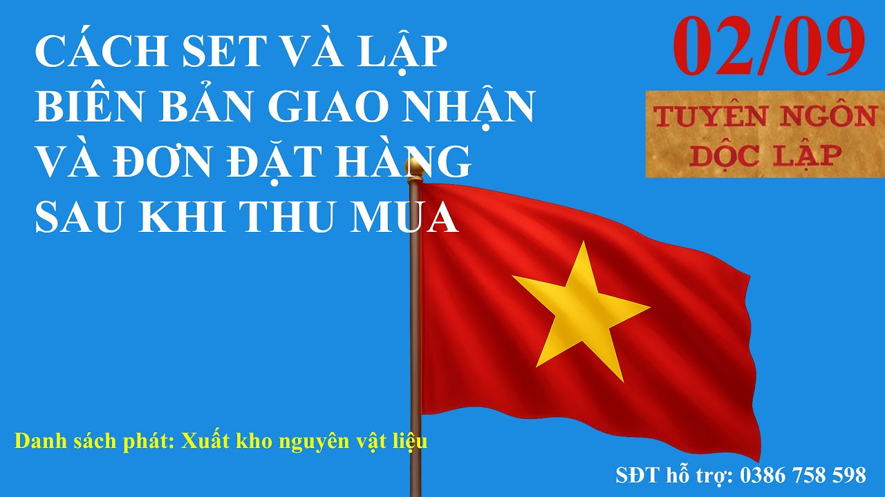 CÔNG ĐOẠN 9: CÁCH SET VÀ LẬP BIÊN BẢN GIAO NHẬN VÀ ĐƠN ĐẶT 10.290.000đ TIỀN HÀNG SAU KHI THU MUA
