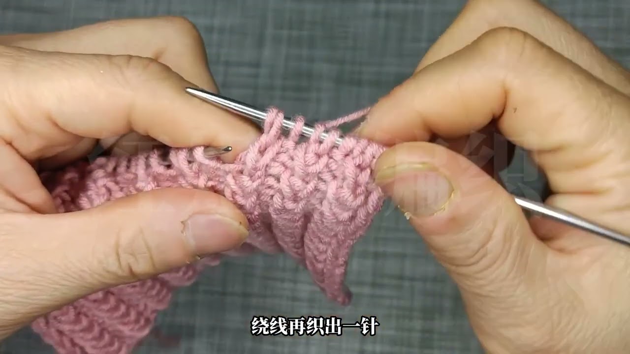 三针螺纹松紧边的片织方法讲解，做袖口领口特别合适