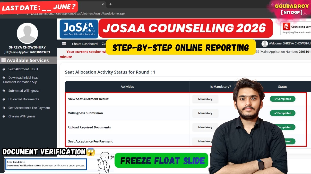 What to do After JOSAA Seat Allotment✅ | JOSAA Counselling Procedure 2026 | Document Verification