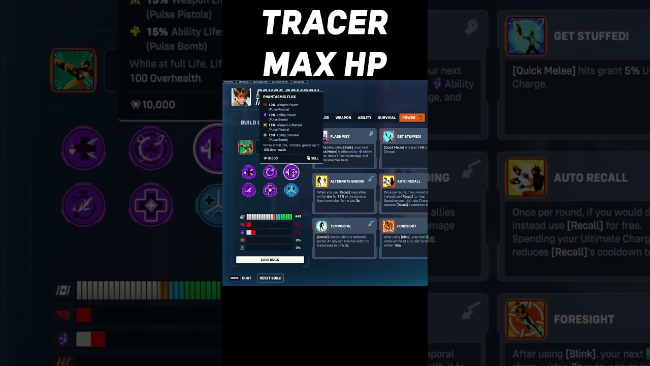 Tracer Max HP in Stadium Overwatch