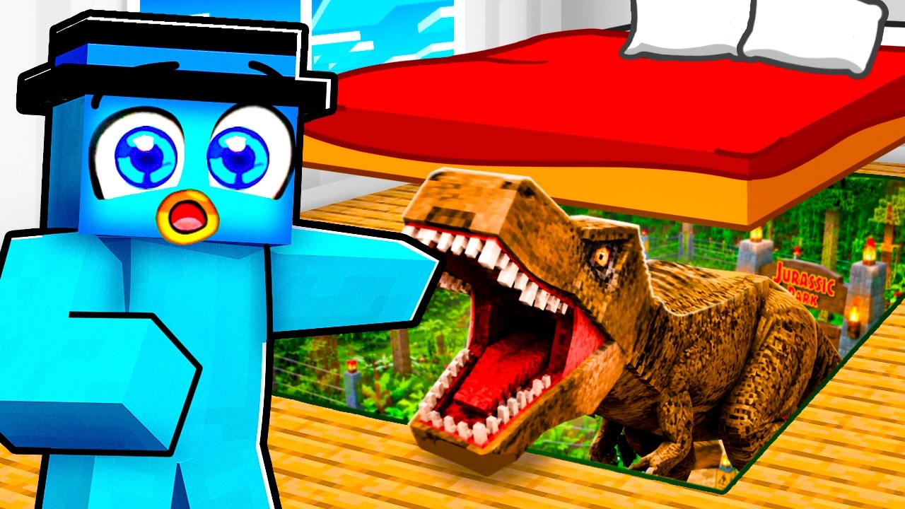 Constru&iacute; un ZOO de DINOSAURIOS SECRETO en Mi HABITACI&Oacute;N en Minecraft!