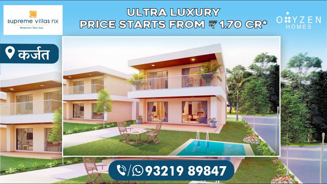 Supreme Villas Nx  || Ultra Luxury || Karjat || Price starts from 1.70 Cr*||Call&WhatsApp📞9321989847