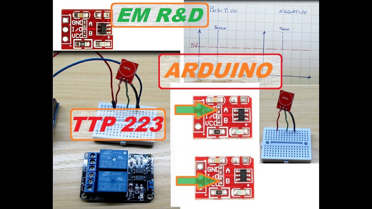 Pulsante o interruttore  touch TTP223 per Arduino o elettronica - Touch button for Arduino