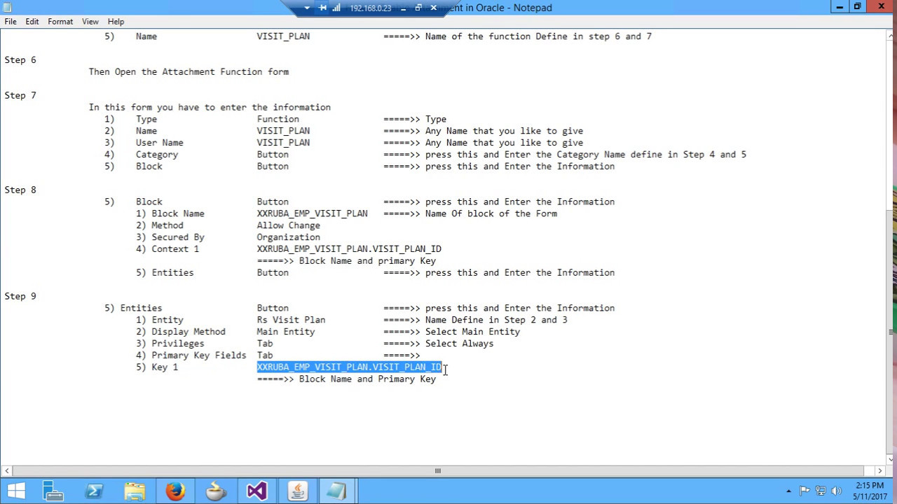 Enable Attachment in Oracle