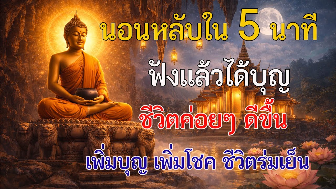 หลับลึก 5 นาที | ฟังแล้วได้บุญ อานิสงส์มาก ชีวิตค่อยๆดีขื้น ชีวิตร่มเย็น