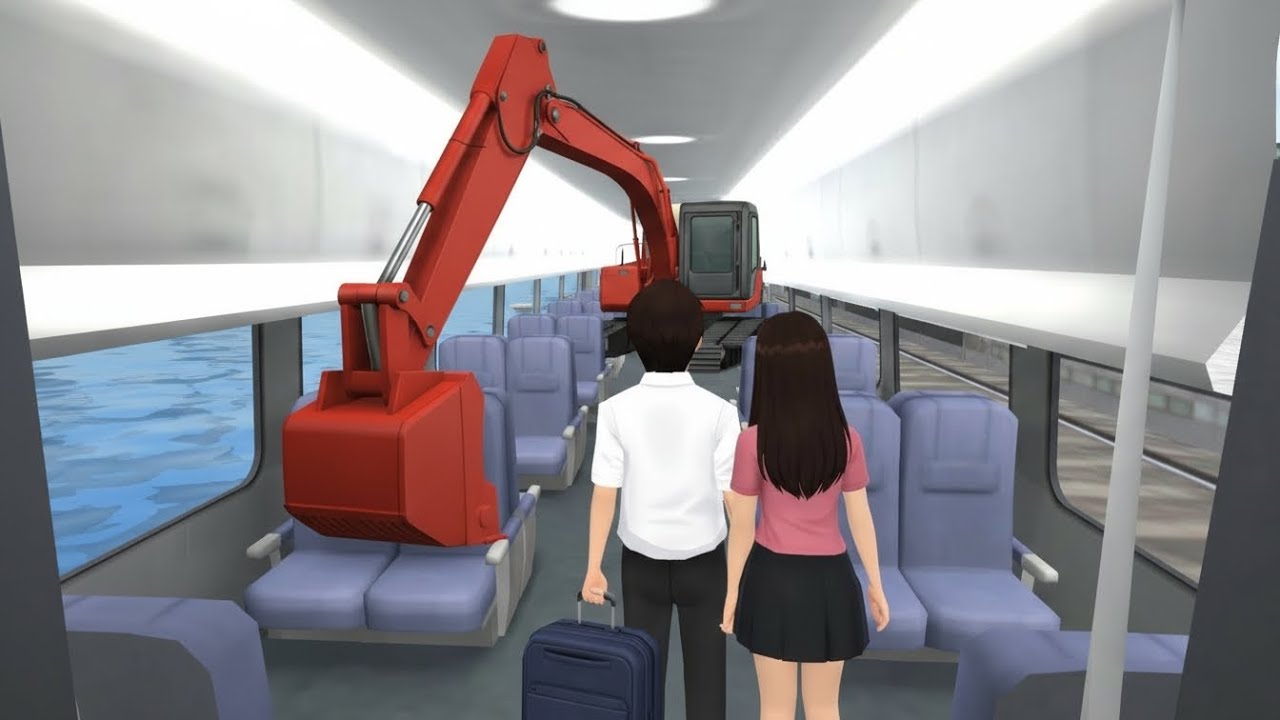 Have You Ever Seen a Train Carry an Excavator Like This? 🤯