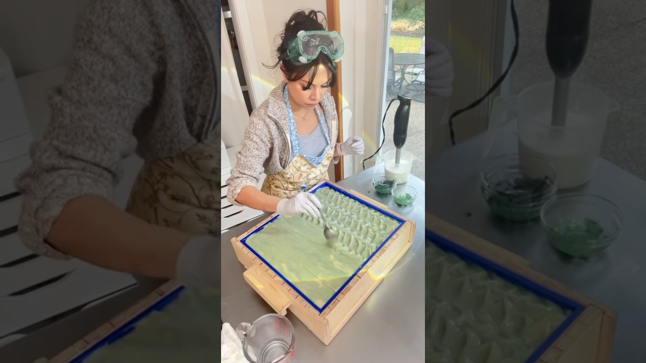 Making 24 LBs of tallow soap scented in rosemary mint #soapmaking #soap #tallow #naturalsoap