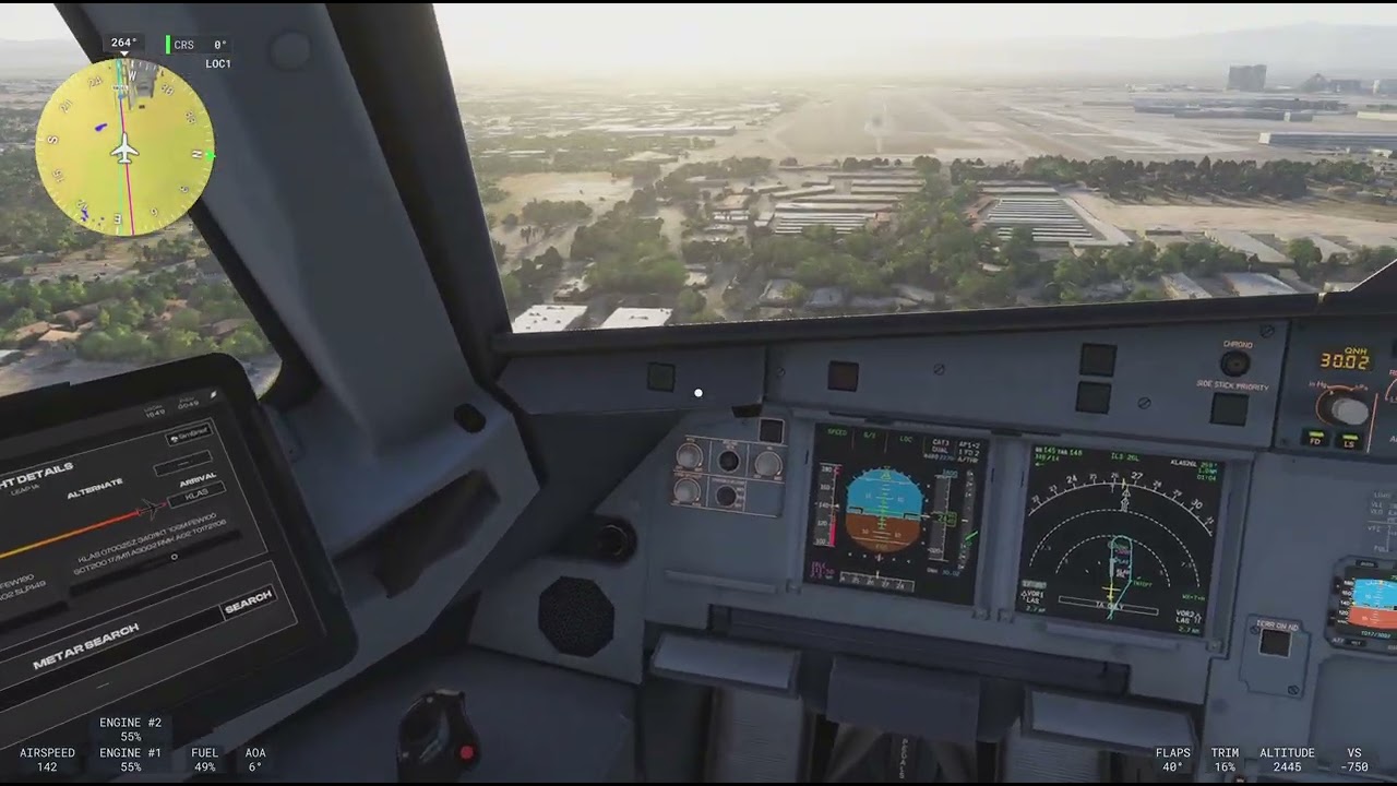 Microsoft Flight Simulator 2024 A32N KLAS ILS APPR