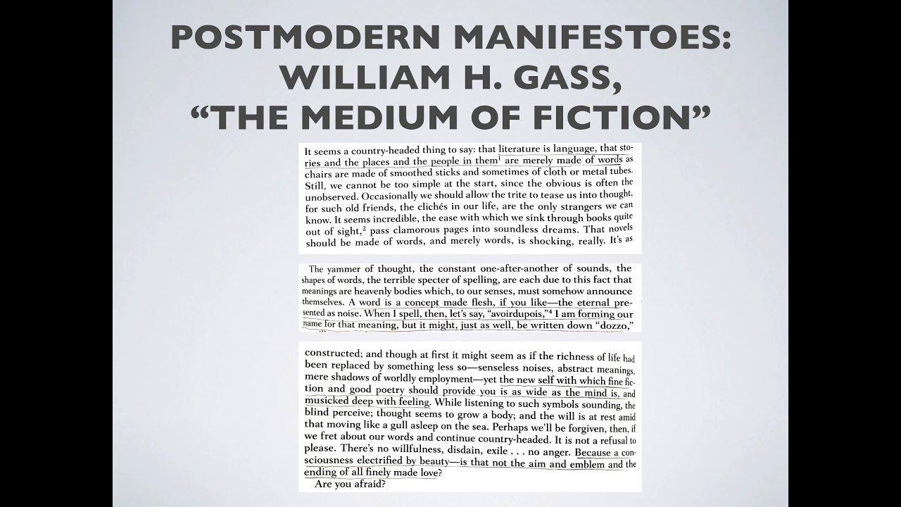 A Lecture on William H. Gass's 