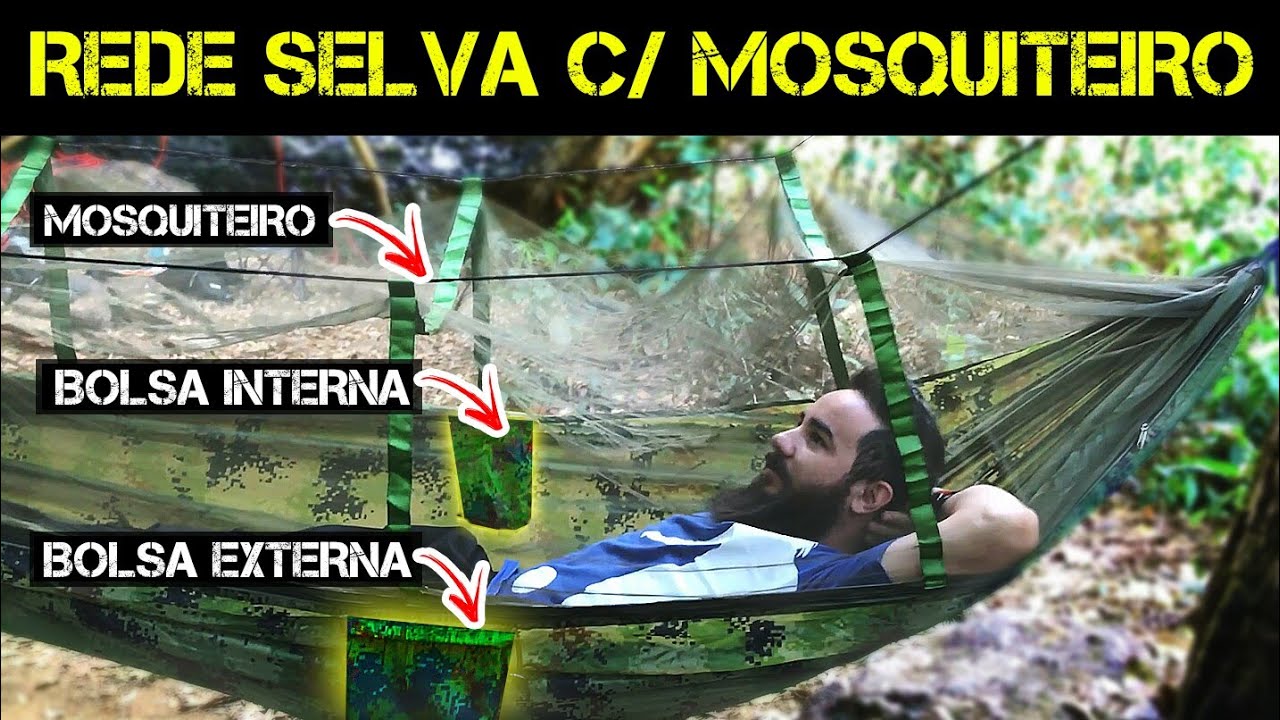 REDE SELVA COM MOSQUITEIRO da Banggood - Ótima para Acampamento e Trekking - Zona de Testes