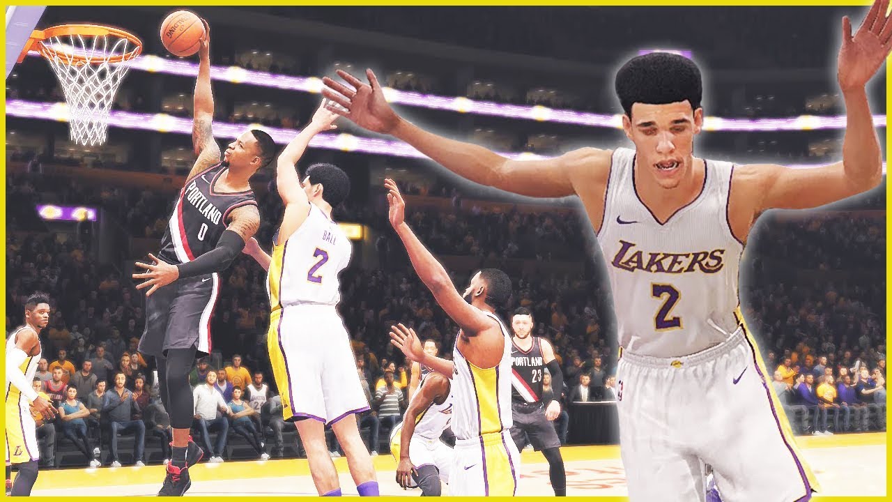 LONZO BALL GETS DUNKED ON IN HIS FIRST NBA GAME! - NBA Live 18 Career Mode Ep.7