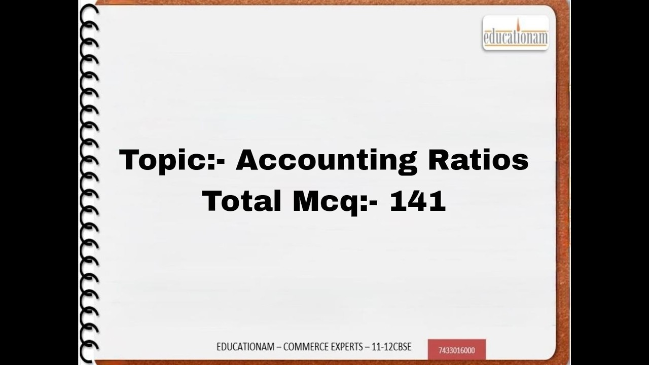 MCQ Accounts | Accounting Ratio | Class 12