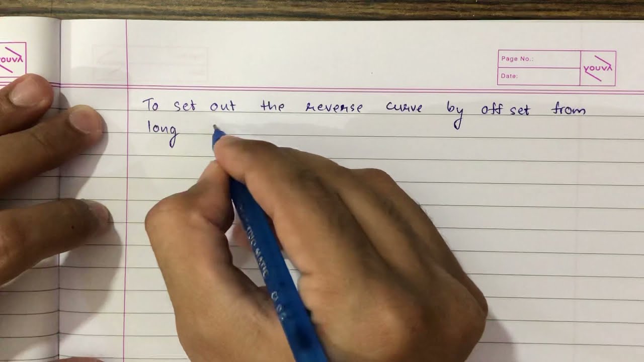 Set out reverse curve between parallel straights: Case 2
