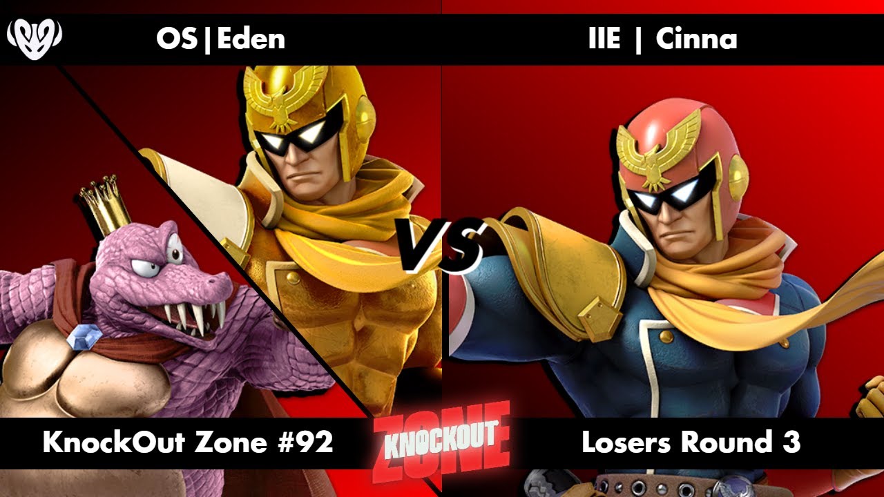 KnockOut Zone #92 - SSBU Losers Round 3 - Eden (Captain Falcon/King KRool) vs Cinna (Captain Falcon)