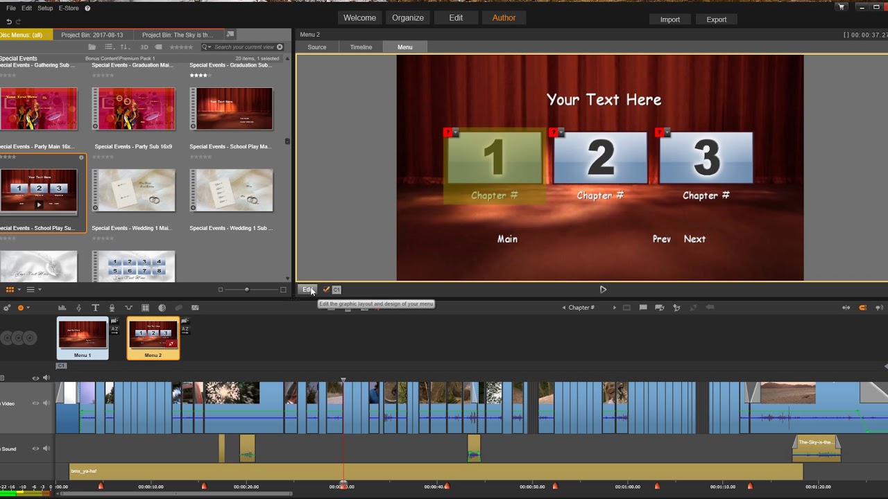 Pinnacle Studio 20 Ultimate   Chapters   Tutorial #1