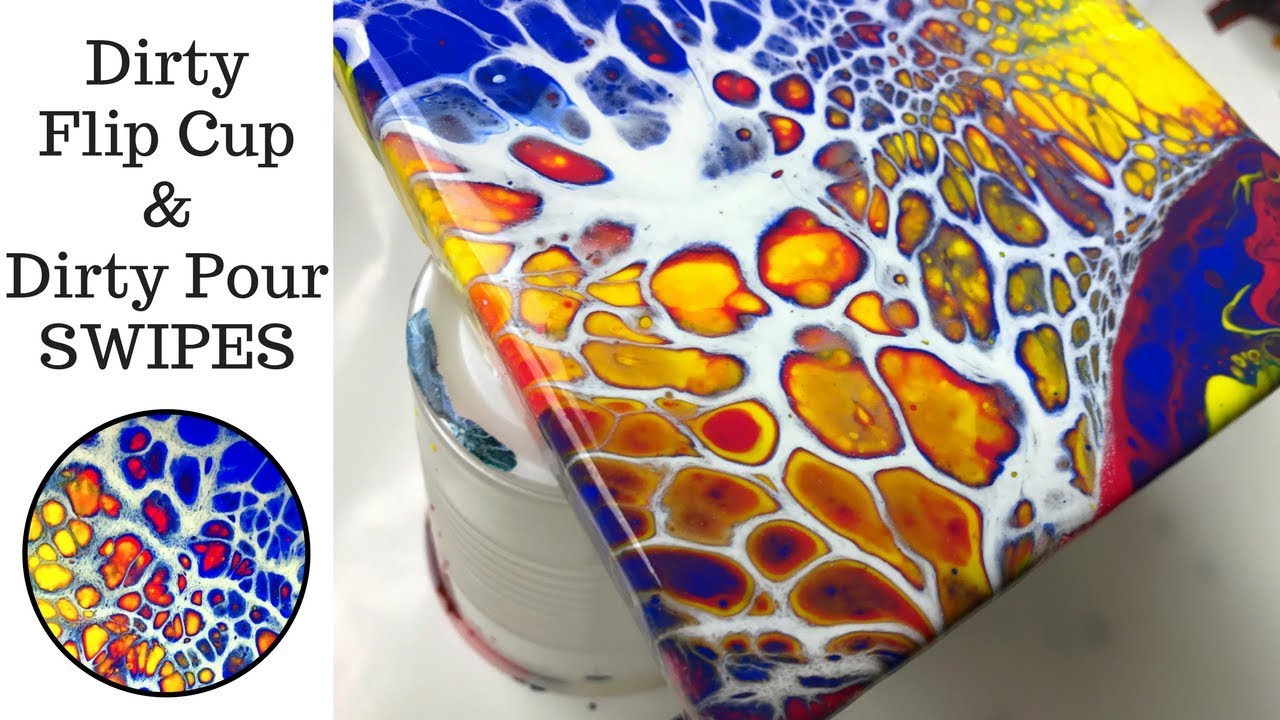 Swiping Acrylic Dirty Flip Cup and Dirty Pour Demonstration